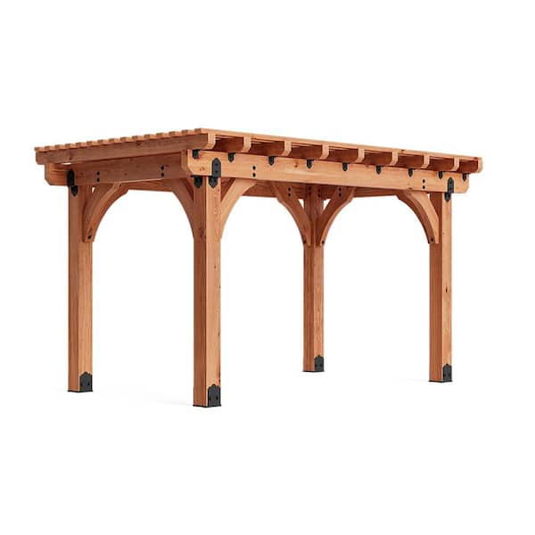 Pro Assembled Tuscan 12 ft. x 16 ft. Premium Timber Outdoor Patio Shade Pergola with 8 in. Solid Posts-Pro Staining