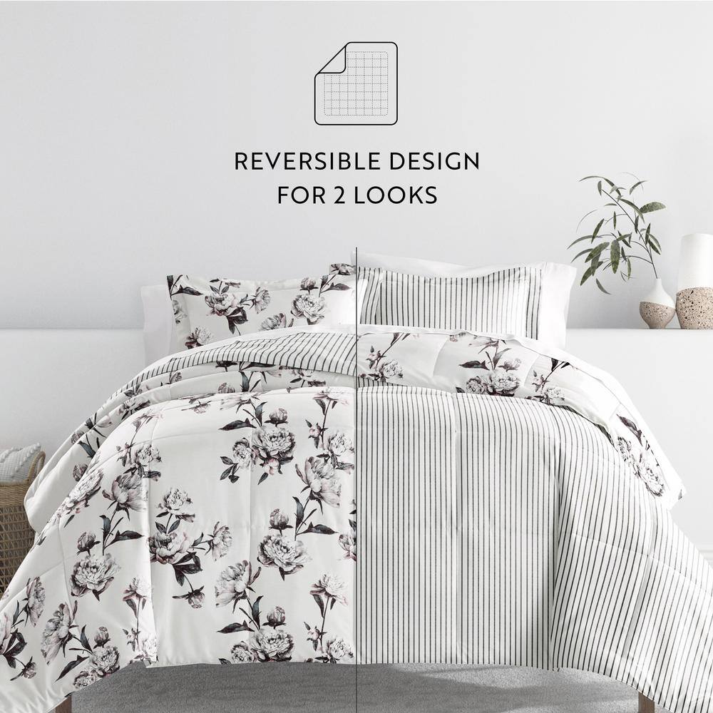 Gray Twin Down Alternative Reversible Comforter Set