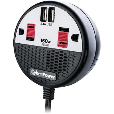 12-Volt Inverter with 2 AC Outlets and 2 USB Ports