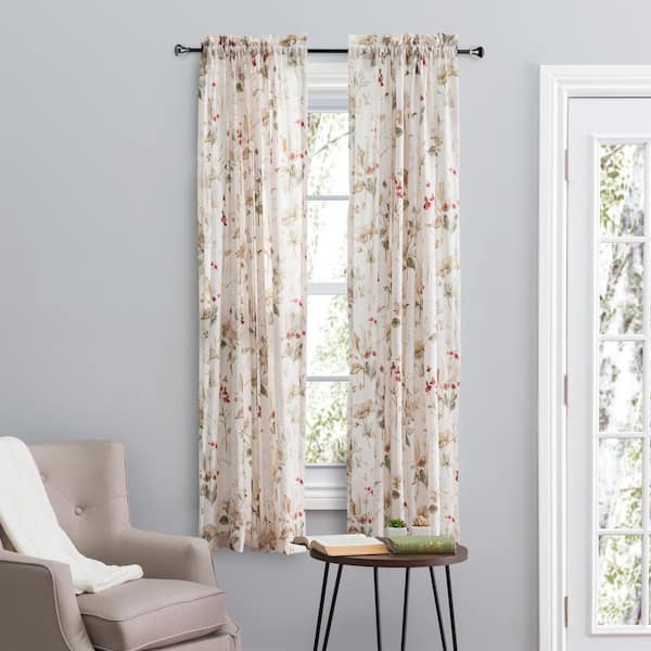 Sophia Multi Polyester Crushed Taffeta Light Filtering Curtain Panel - 48 in. W x 84 in. L