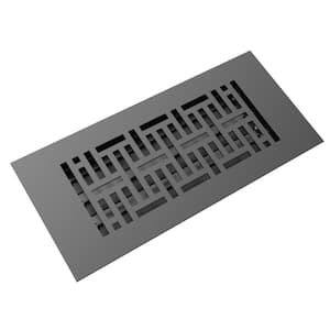 Low Profile 10 in. x 4 in. Steel Floor Register in Black Woven Pattern (1-Pack)
