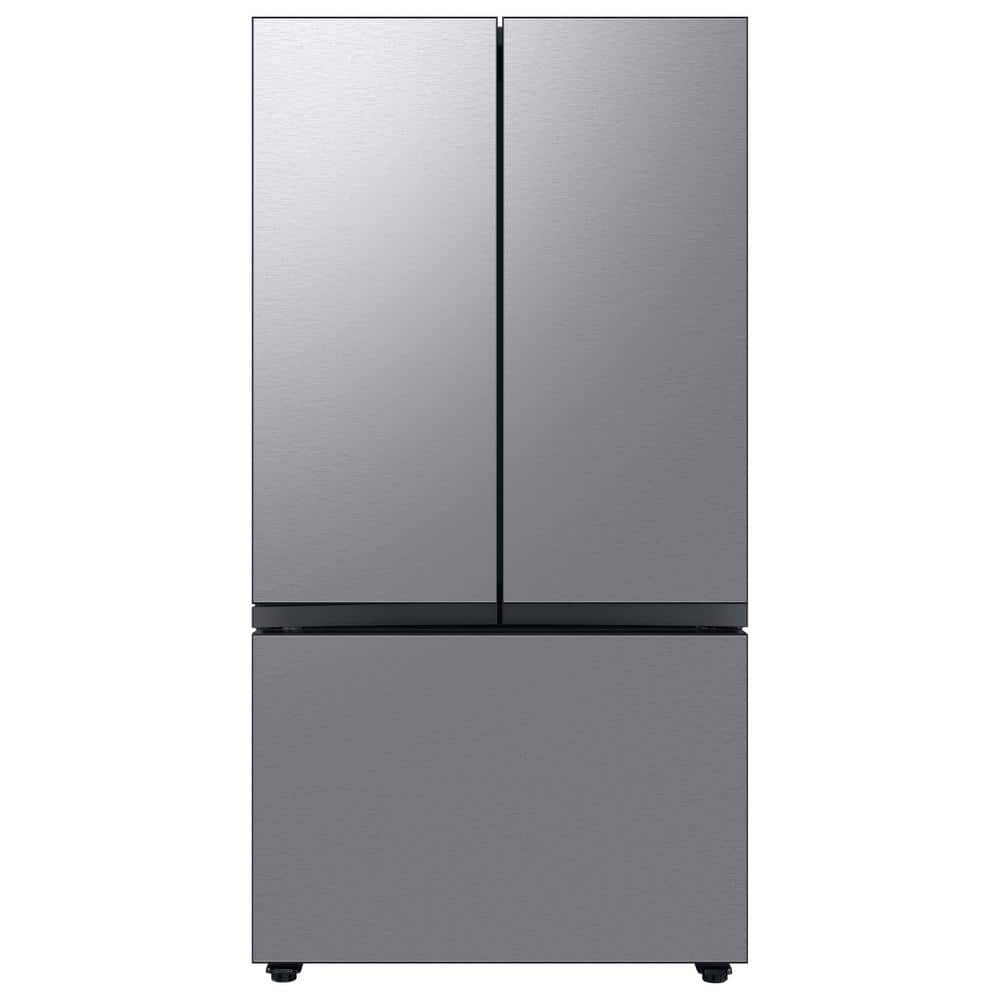 Samsung Bespoke 30 cu. ft. 3-Door French Door Smart Refrigerator with Beverage Center in Stainless Steel, Standard Depth, Silver
