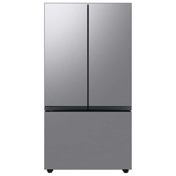 Samsung Bespoke 30 cu. ft. 3-Door French Door Smart Refrigerator with Beverage Center in Stainless Steel, Standard Depth