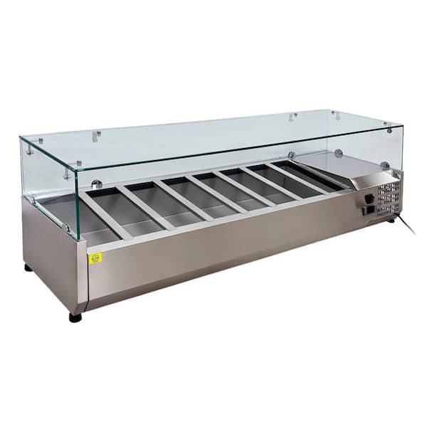 Elite Kitchen Supply 59 in. 2.1 cu. ft. Commercial Countertop Sandwich Prep Table Refrigerator EV139 Stainless Steel