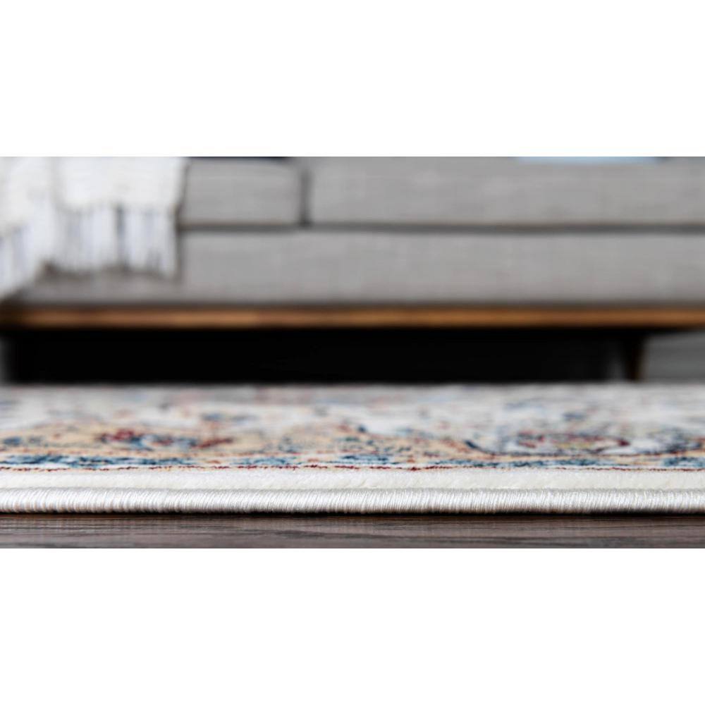 Elegant Ivory Floral 3' x 5' Rectangular Synthetic Rug