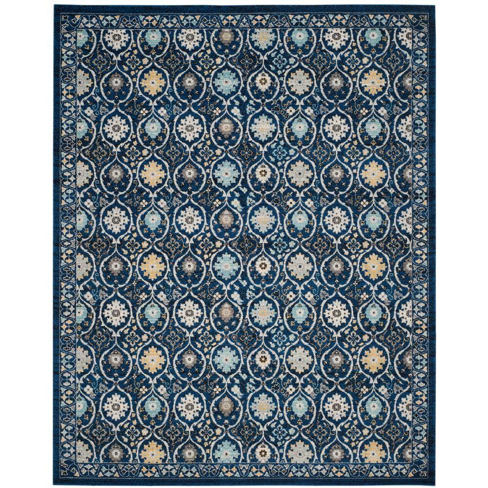 Royal Ivory Floral Motif Synthetic 9' x 12' Area Rug