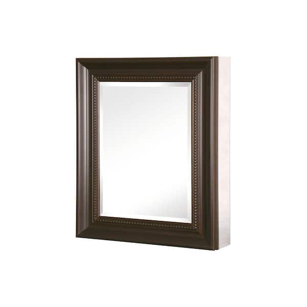 Pegasus 24 in. W x 30 in. H x 5-1/2 D Framed Recessed or Surface-Mount Bathroom Medicine Cabinet in Oil Rubbed Bronze