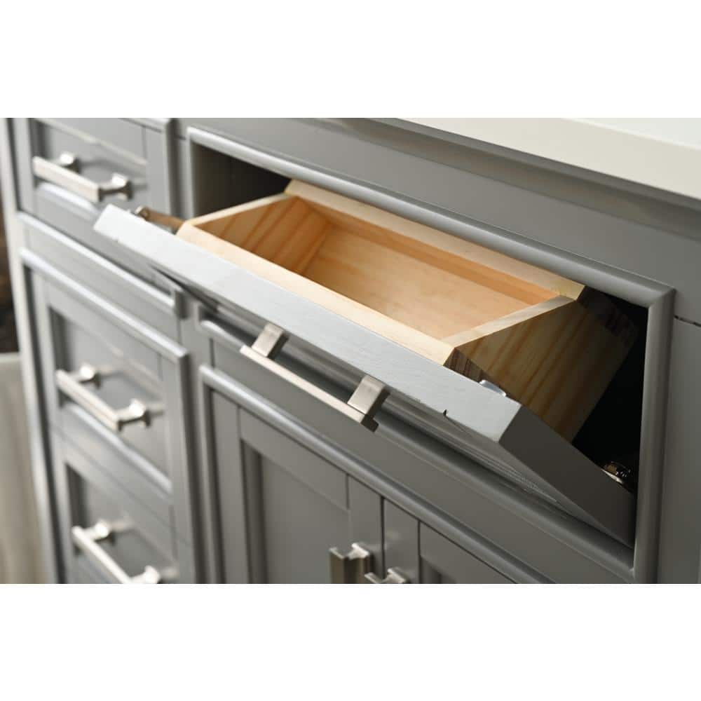 Milano 84" Gray Birch Double Vanity with Quartz Top