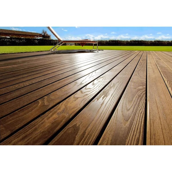 5/4 in. x 6 in. x 8 ft. Thermally-Treated Premium Ash 4-Sides Oiled Decking Board (19.2 sq. ft in 5-Bundle)