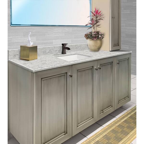 Transolid Silestone 55.25 in. W x 22.25 in. D Qt. White Transolid Silestone 55.25 in. W x 22.25 in. D Qt. White