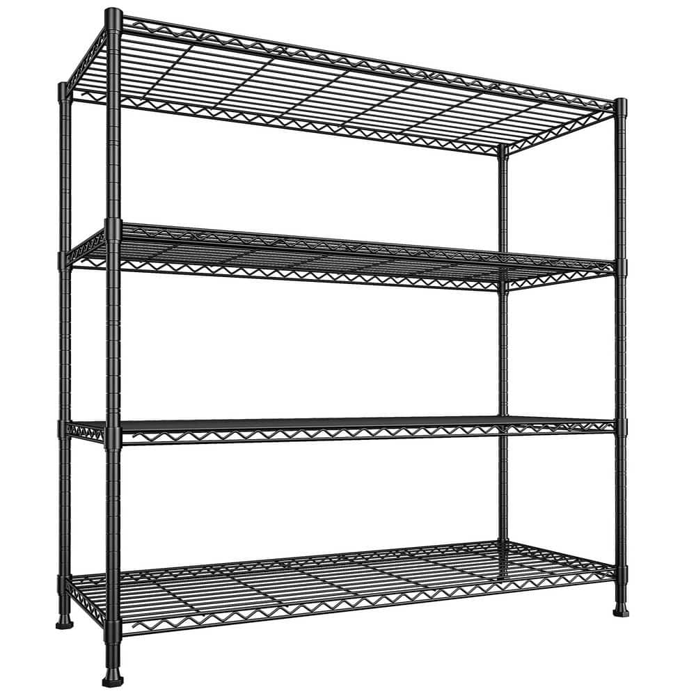 4-Tier Metal Wire Shelving Storage Rack Adjustable Storage Shelves Unit in Black(45 in. W x 59.4 in. H x 13.5 in. D) price history on PriceWatchPro