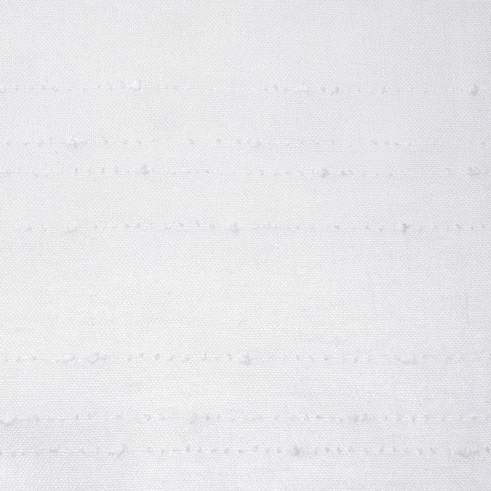 White Sheer Linen Blend Rod Pocket Kitchen Valance