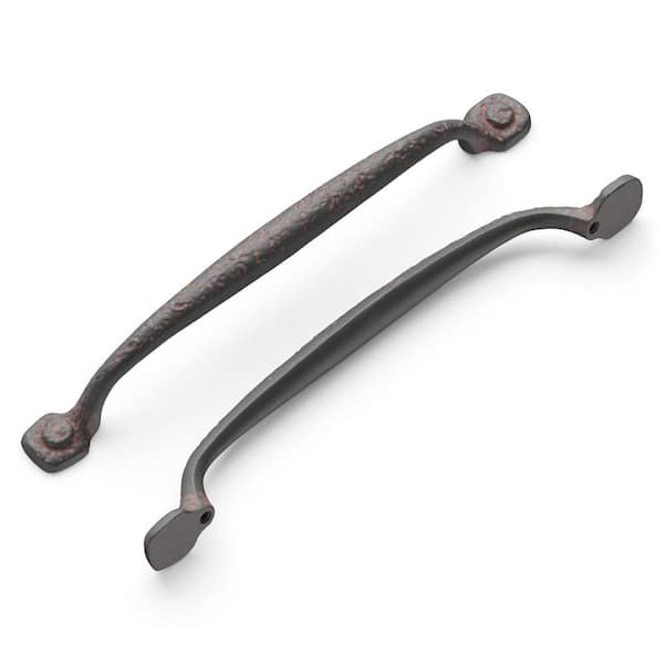 HICKORY HARDWARE Refined Rustic 7-9/16 in. Modern Rustic Iron Cabinet Bar Pull Handle for Kitchen, Bathroom and Furniture (1-Pack)