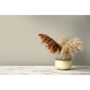 Basket Weave Cream Non-Pasted Wallpaper (Covers 56 sq. ft.)