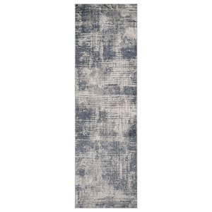 Avant Blue 3 ft. x 9 ft. Abstract Runner Rug