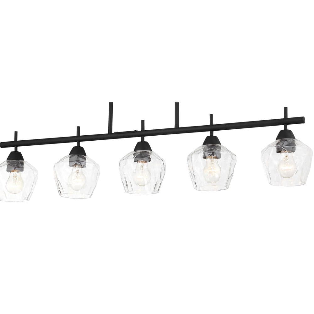Camrin Contemporary Bell-Shaped 5-Light Island Pendant in Coal