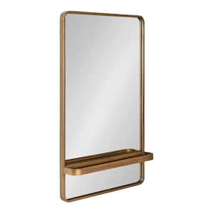 Estero 20 in. W x 34 in. H Metal Gold Rectangle MidCentury Framed Decorative Wall Mirror