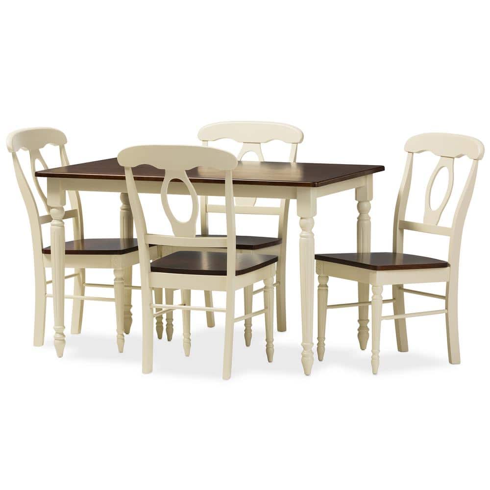 Napoleon Buttermilk and Cherry Brown 5-Piece French Country Dining Set