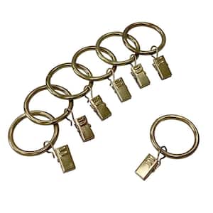Champagne Metal Curtain Rings with Clips (Set of 7)