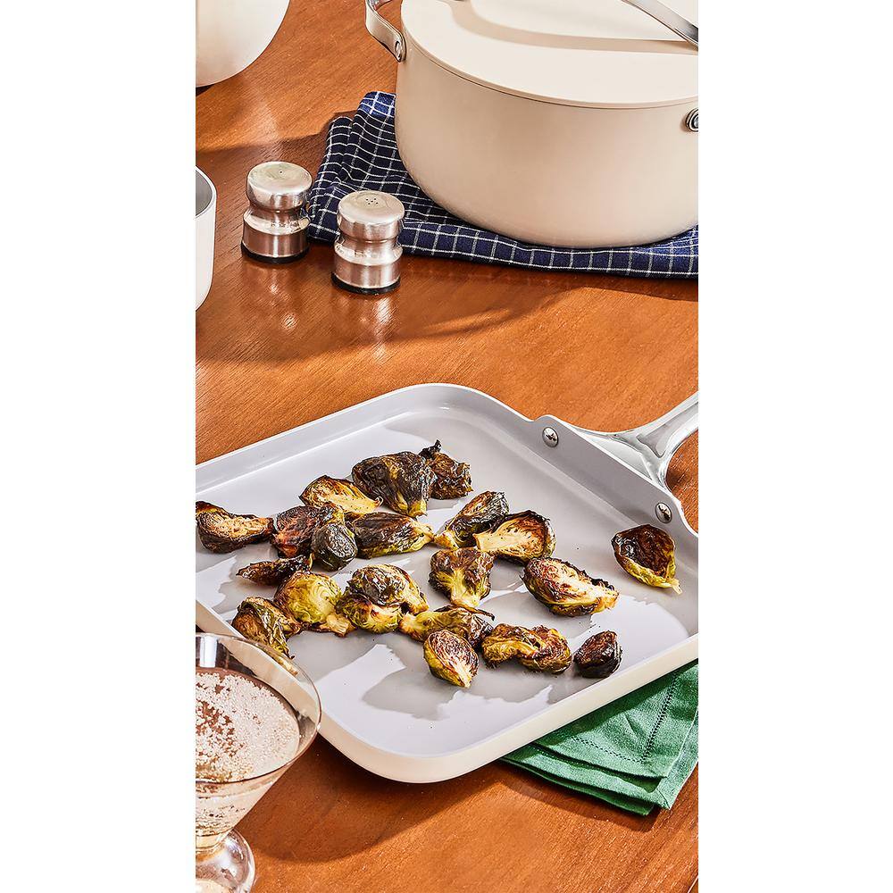 Cream 11" Ceramic Nonstick Square Griddle Pan