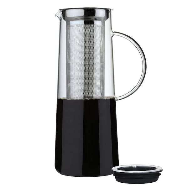 ZASSENHAUS 8-Cup Clear Stainless Glass Hot and Cold Brew Infuser Coffee Maker