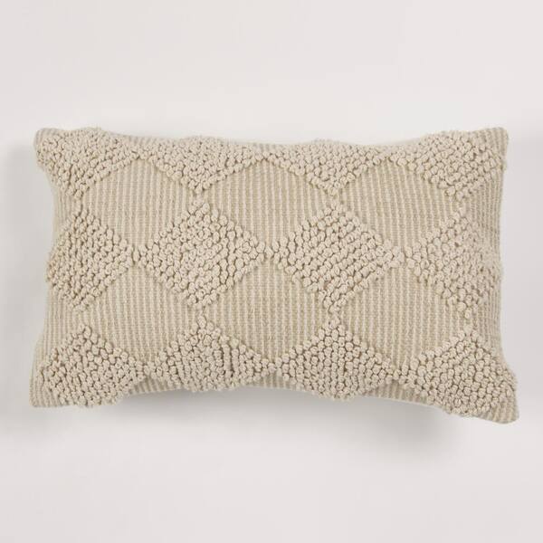 American Colors Brand American Colors Ivory Geometric Down 20 in. x 24 in. Throw Pillow