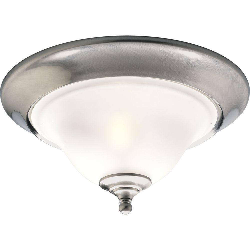 Brushed Nickel 25" Indoor Bowl Ceiling Light with Etched Glass