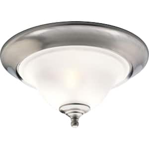 Trinity 2-Light Brushed Nickel Flush Mount with Etched Glass