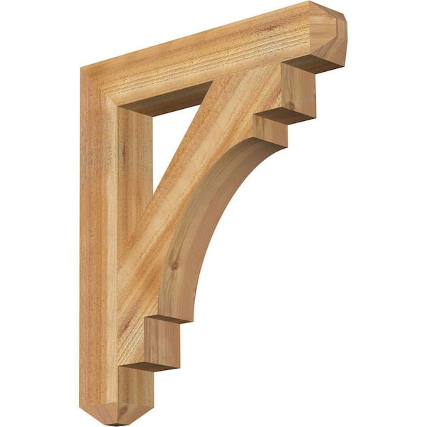 Ekena Millwork 4 in. x 28 in. x 24 in. Western Red Cedar Merced Craftsman Rough Sawn Bracket