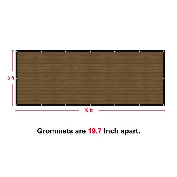 3 ft. x 10 ft. Privacy Fence Screen 90% Blockage Shade Temporary Fencing for Wall Gazebo Backyard Brown (2-Pack)