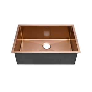 Rivage Rose Gold Stainless Steel 30 in. Single Bowl Undermount Kitchen Sink