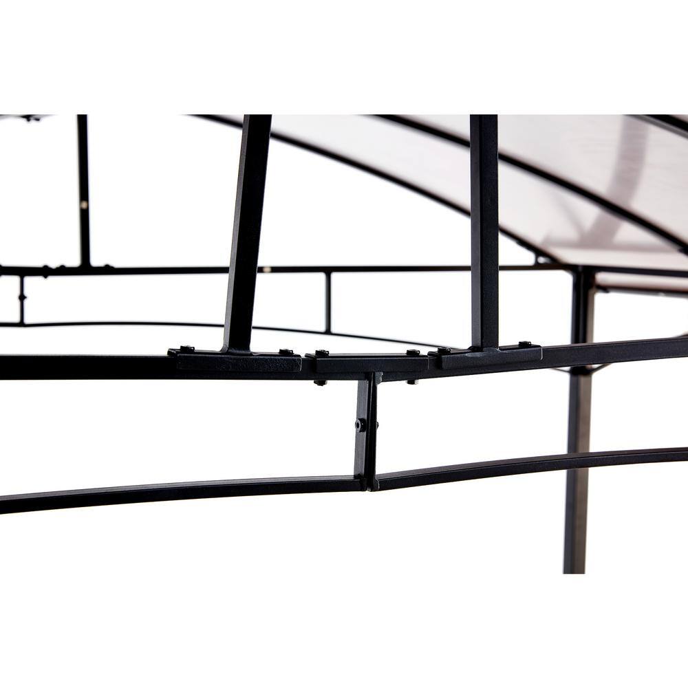 Black Steel Grill Gazebo with Shelves and Hardtop Canopy