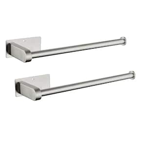 2-Piece Set 12 in. Wall Mounted Stainless Steel Toilet Paper Holder in Brushed Nickel, Towel Holder