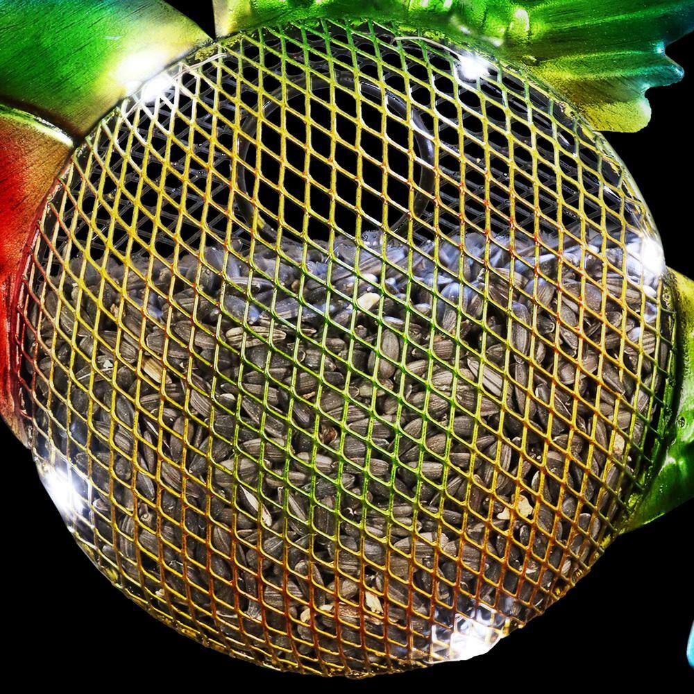 Colorful Metal Hanging Hummingbird Solar Bird Feeder