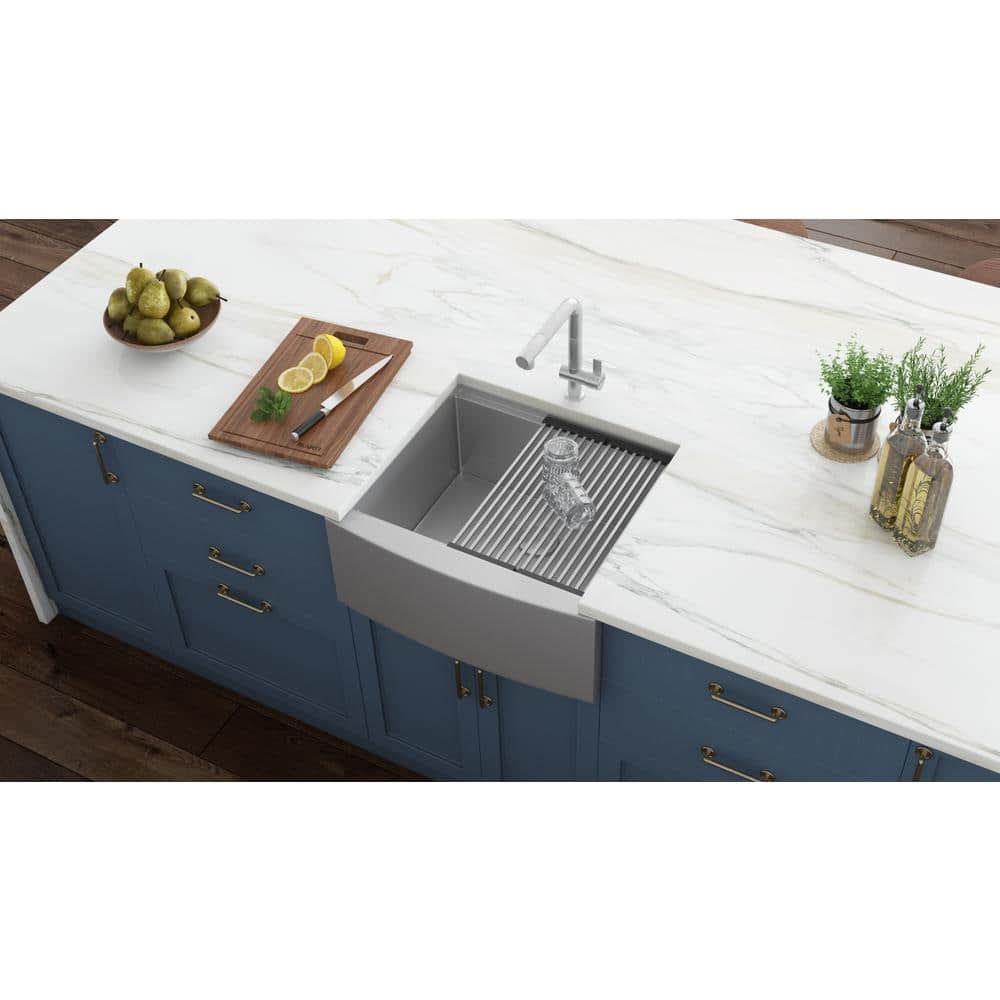 Ruvati 30" Stainless Steel Apron-Front Workstation Sink
