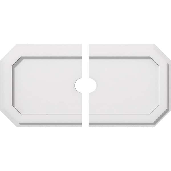Ekena Millwork 22 in. x 11 in. x 1 in. Emerald Architectural Grade PVC Contemporary Ceiling Medallion (2-Piece)