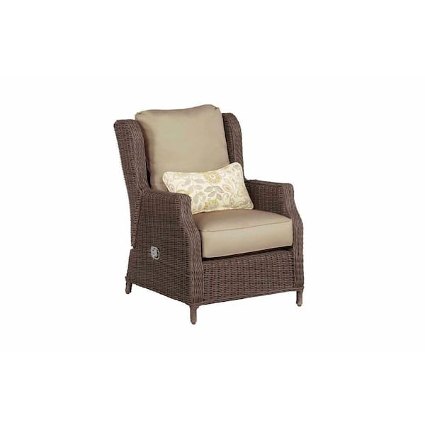 Brown Jordan Vineyard Patio Motion Lounge Chair in Meadow with Aphrodite Spring Lumbar Pillow -- STOCK