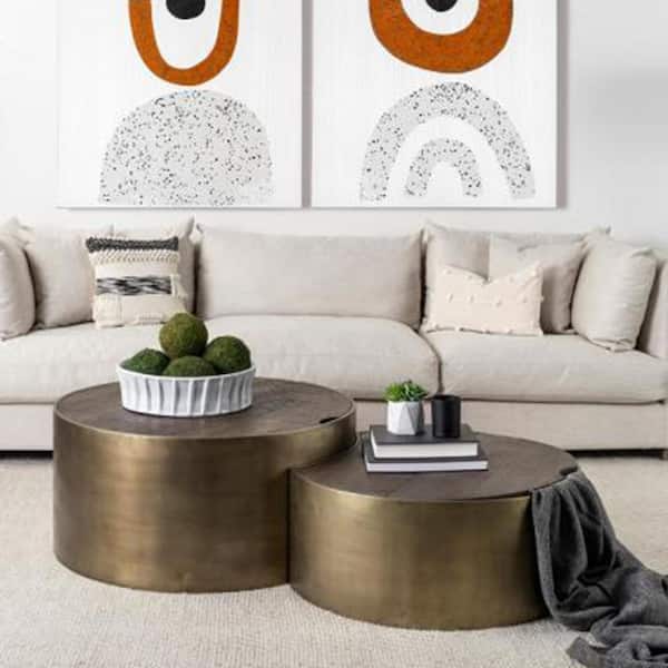 HomeRoots 36 in. Dark Brown Round Wood Coffee Table