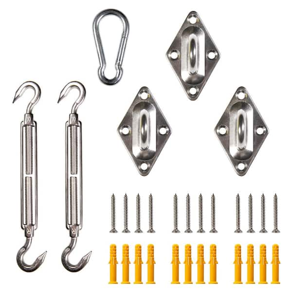 10 in. Triangle Sun Super Ring Sun Shade Sail Installation Hardware Kit