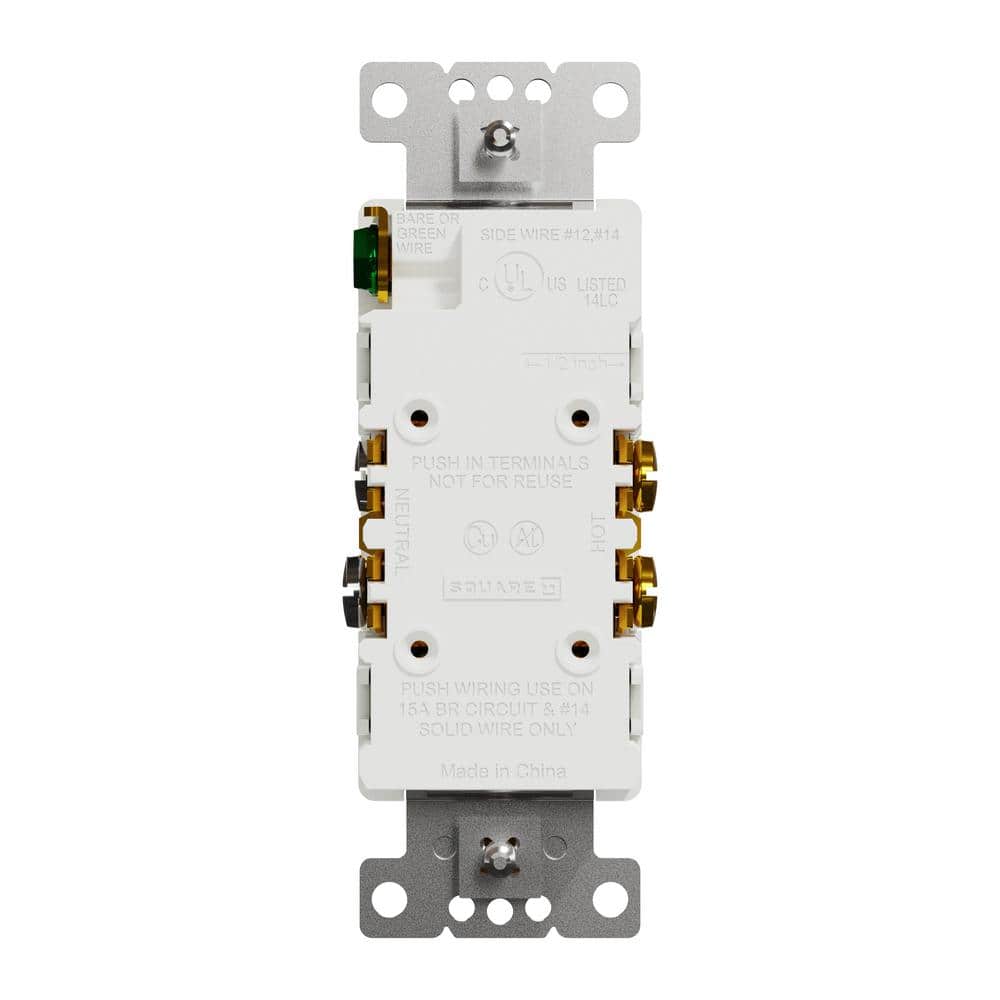 White Tamper Resistant Duplex Decorator Receptacle Outlet with Wall Plate