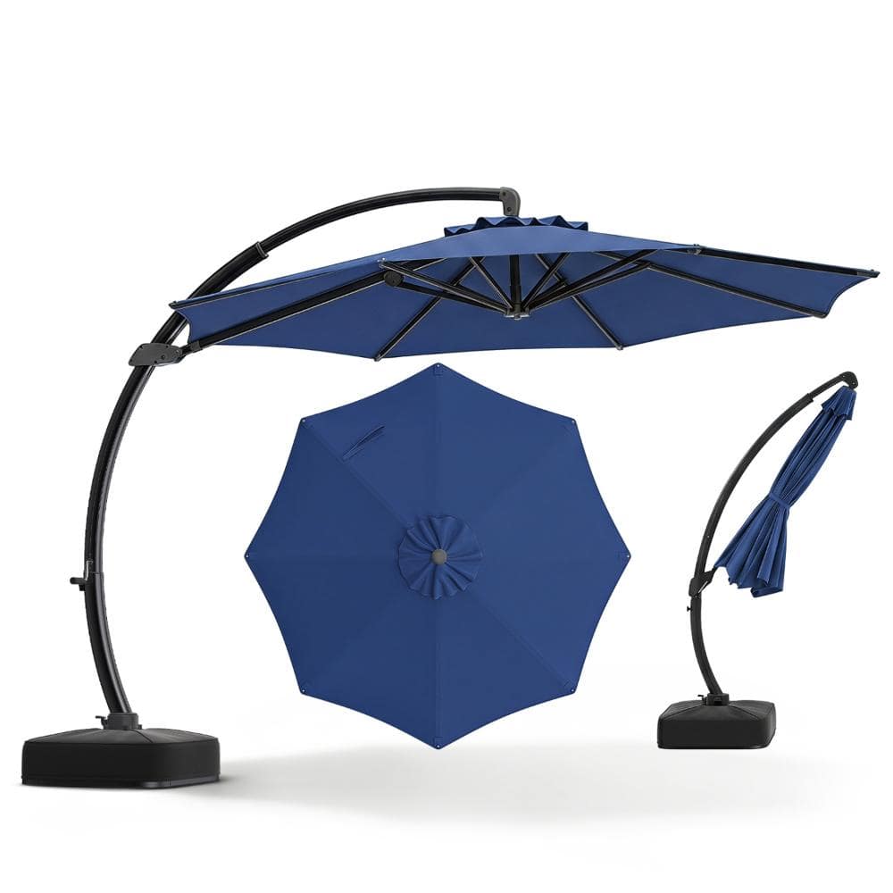 11 ft. Aluminum Cantilever Patio Umbrella with Base, 360-Degree Rotation and Tilt, Navy price history on PriceWatchPro