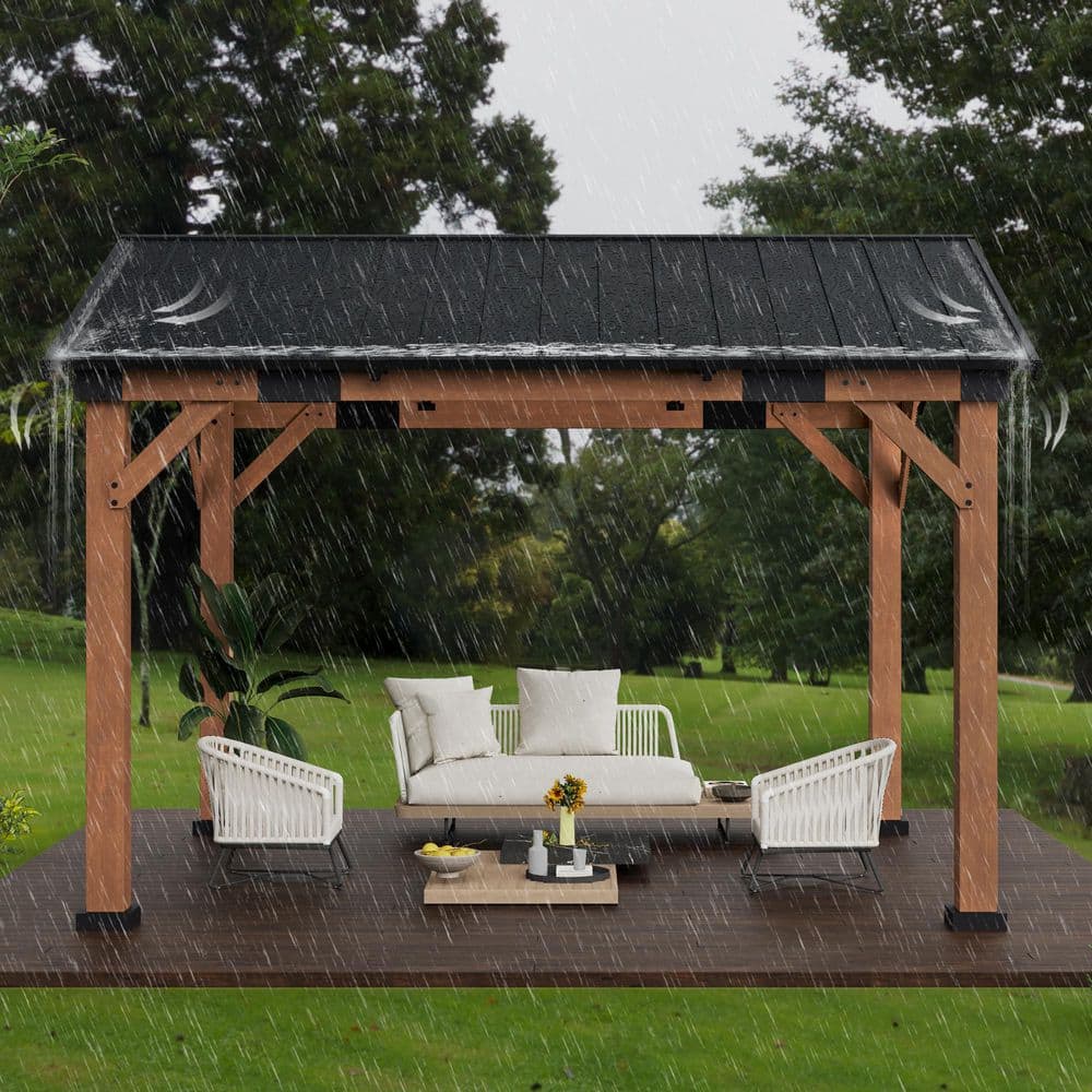 Norwood 12x10 Cedar and Steel Outdoor Gazebo