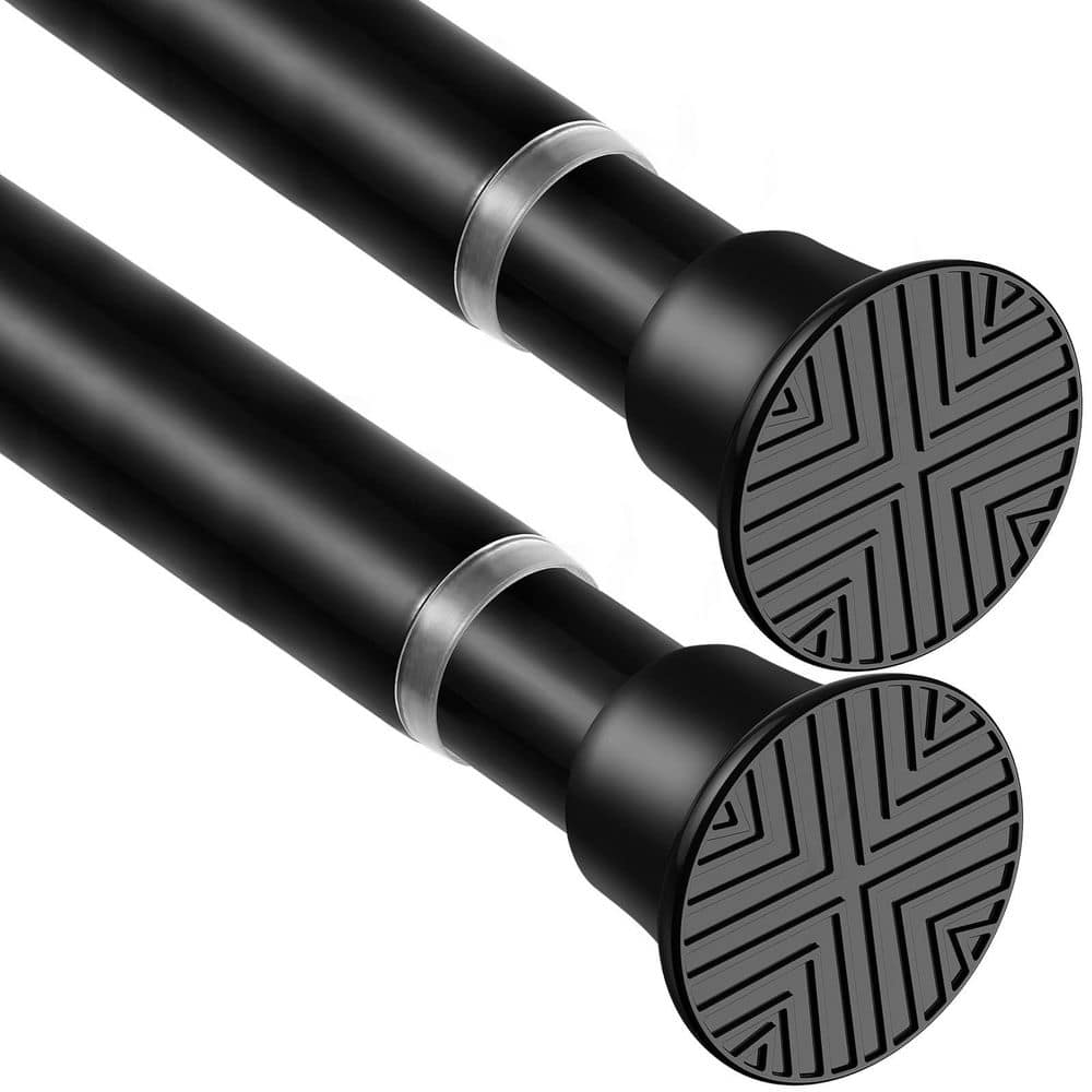 46 in. Black High Carbon Steel Spring Tension Curtain Rod with Non-Slip Ends, 2 Pack price history on PriceWatchPro