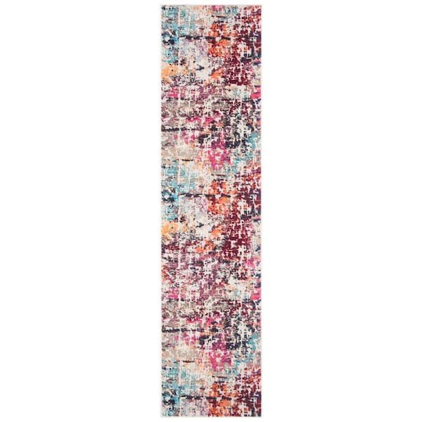 Madison Red/Light Blue 2 ft. x 10 ft. Runner Rug