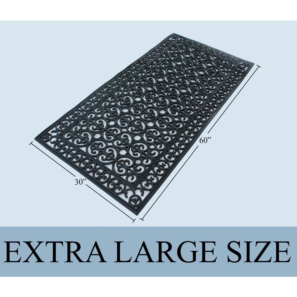 Large Black Rubber Outdoor Decorative Door Mat