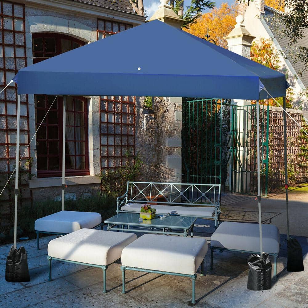 Blue 8 x 8' Outdoor Pop Up Canopy Tent with Roller Bag