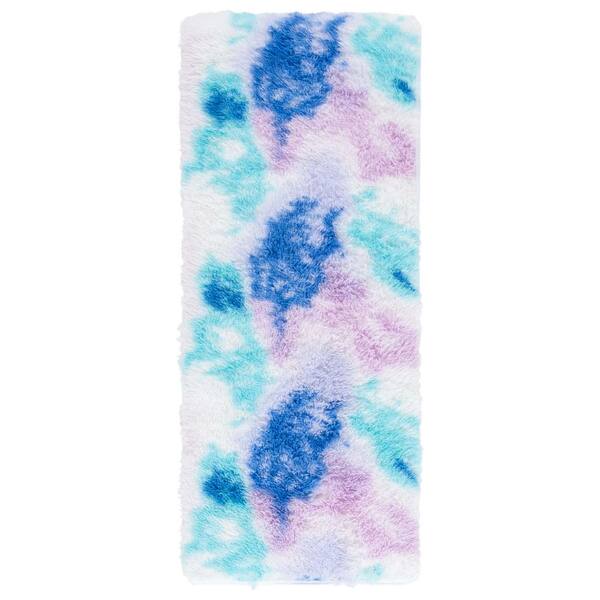 Rainbow Shag 2 ft. x 6 ft. Rainbow/Multi Abstract Runner Rug