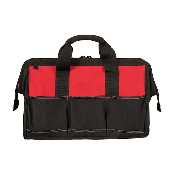 Husky 18 in. 14-Pocket Red Tool Bag with Zippered Top HD60018-TH