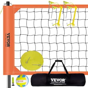Outdoor Portable Volleyball Net System with Adjustable Height 1.75 in. Dia Steel Poles Professional Volleyball Set