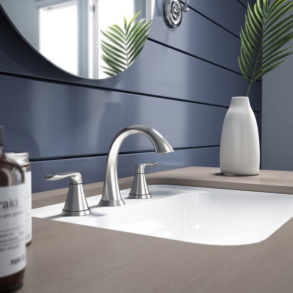 Piccolo Classic Brushed Nickel Widespread Bathroom Faucet